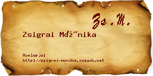 Zsigrai Mónika névjegykártya